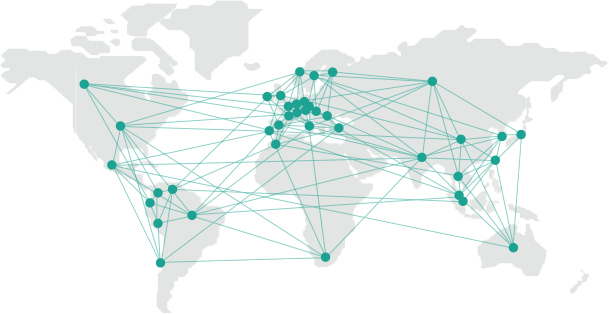 Wir betreuen 45 Kunden in 25 Ländern auf vier Kontinenten